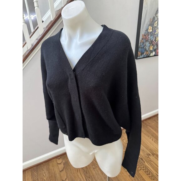 Christopher Fischer 100% Organic Cashmere Black Cardigan Sweater Size Medium - Picture 3 of 4